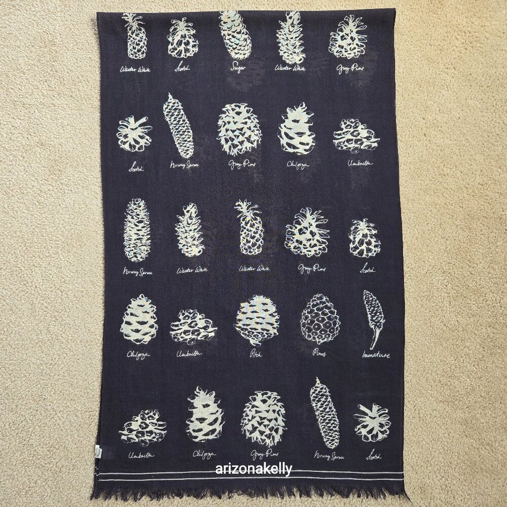 NWOT Madewell Wool Scarf Pinecone Varieties--Biology Dendrology Forestry *RARE* - Picture 6 of 11